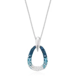 Eclipse Sterling Silver Necklace Made with Austrian Crystals Pendant - Picture 1 of 1