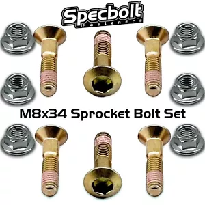 KIT DE PERNOS SPROCKET M8x34 YAMAHA YZ IT 80 125 175 200 250 465 490 TT 350 600 TTR - Imagen 1 de 9