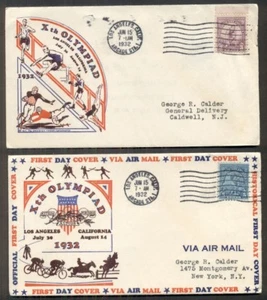 US #718-19 3¢ & 5¢ Olympic set FDC’s, Ioor cachets, Mellone $45.00 - Picture 1 of 1