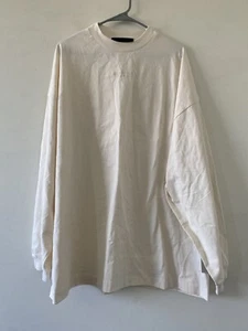 Fear of God Essentials Long Sleeve Shirt Silver Cloud New Oversized Size Large - Picture 1 of 7