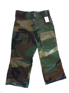 TODDLER BDU WOODLAND CAMOFLAUGE PANTS 3T STRETCHABLE WAIST FOR FAST GROW MADE IN - Picture 1 of 15