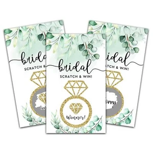 Bridal Shower Scratch Off Game Cards, Eucalyptus Greenery Bridal Lottery Tick... - Picture 1 of 5