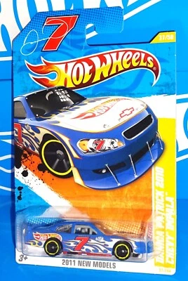 Hot Wheels 2011 New Models #37 Danica Patrick 2010 Chevy Impala Blue #7 w/ MC5s - Image 1 of 2