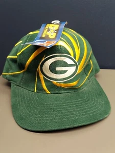 Vintage Green Bay Packers Drew Pearson Swirl Wave Rare Snapback Hat Green READ - Picture 1 of 11