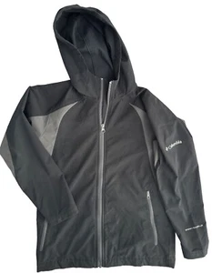 Columbia Windbreaker With Hood Unisex Kids Size 8 Black With Gray Accents - Picture 1 of 4