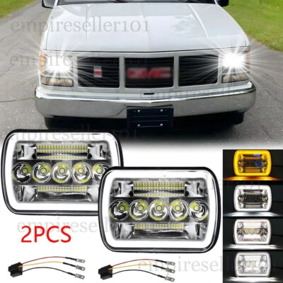 Pair 7x6" Led Headlights Hi/Lo Beam for Chevy 1990-1999 C1500 C2500 C3500 Truck - Image 1 of 4