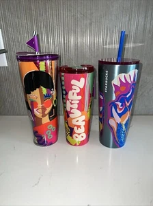 NWT TRIO Starbucks X Shae Anthony 2024 Rainbow Graphic ‘She x This’ Tumblers - Picture 1 of 6