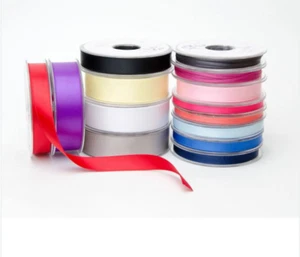 Satin Ribbon Reels Rolls Double Sided Face Plain Width 6-25mm Craft - Picture 1 of 21