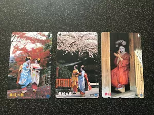 Schede telefoniche Giappone KIMONO cultura donna x3 set usati anni 1000 OTTIME rare! - Foto 1 di 5