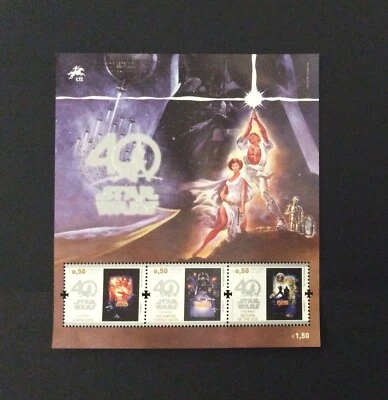 Hoja miniatura Portugal 2017 40 años de Star War MNH   Foto 1 de 2