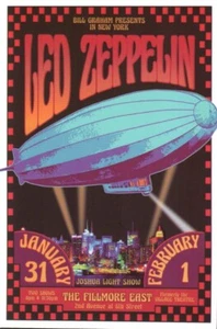 Led Zeppelin 1969 New York 4"x6" Reprint Concert Mini Poster/Postcard 0076 - Picture 1 of 1