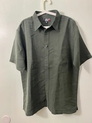 ¡NUEVO SIN ETIQUETAS! Camisa de vestir Anchor azul manga corta gris a cuadros para hombre L Foto 1 de 4