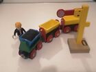 Brio Wooden Railway Signal with 4  Cargo Cars And Figure