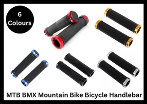 MTB BMX Mountain Bike Bicycle Handlebar Grips Hand Grip Cycling Lock-On Ends - Picture 1 of 13