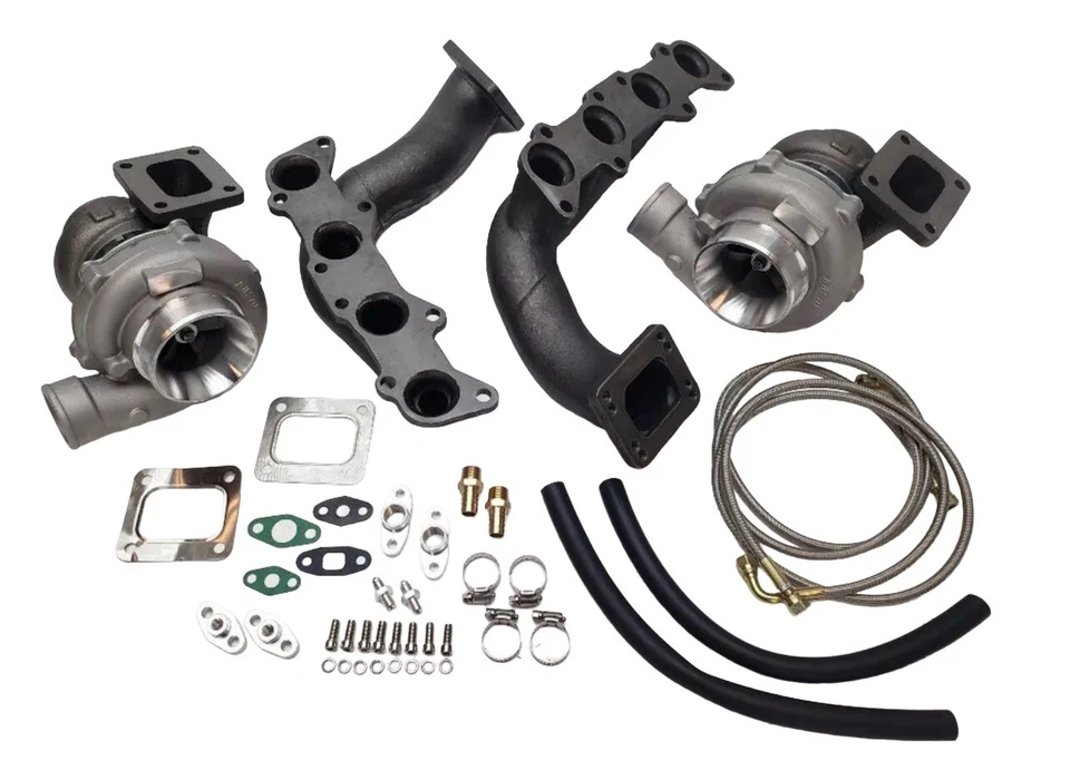 FOR Coyote Ford Mustang 2011+ 5.0 Twin Turbo Charger Kit Cast Manifolds Full T4 - Image 1 of 1