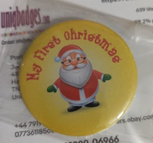 Babys erste Weihnachten - Weihnachtsmann Abzeichen Strumpf Füller Geschenk für Mamas und Papas - Bild 1 von 1