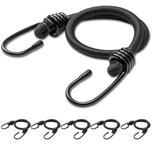 18inch Bungee Cords with Hooks,6Pcs Heavy Duty Extra Strong Outdoor Elastic Rope - Picture 1 of 7
