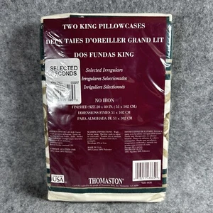 Thomaston Two KING No Iron Cotton Blend Clamshell Pillowcases Selected Seconds - Picture 1 of 5