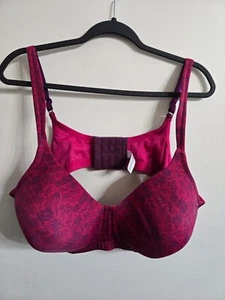 Leading Lady Red and Purple floral design underwire bra style 5028 RUPK 48c - Picture 1 of 7