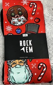 Retired Rockem Rock em Unisex Socks Adult L/XL Christmas Cvid Masks Nurse Doc - Picture 1 of 3