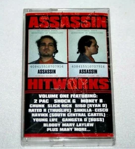 1996 ASSASSIN HITWORKS VOL 1 Cassette Tape Rap Hip Hop Tupac 2PAC Shock G Vtg OG - Picture 1 of 12