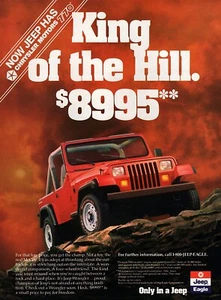 Pubblicità colore originale Jeep CJ-7 Wrangler "King of the Hill" 1989 - Foto 1 di 1