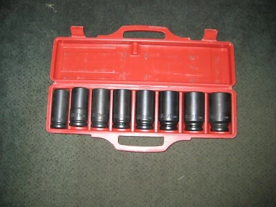Black Vanadium 3/4" Drive Deep Impact Socket 8 pc Assortment Metric 26-38 mm 401 - Image 1 of 4