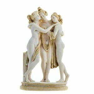 "Estatuilla de 3 Gracias Diosas Canova estatua tono dorado 9,84" - Imagen 1 de 8