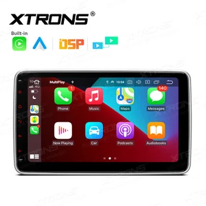 Double DIN 10" IPS Rotatable Car Radio Stereo Android Auto CarPlay Sat Navi DSP - Picture 1 of 15