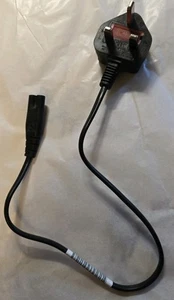 Uk Mains to 2 Pin Power Lead 15 Inches Long Tested and Working - Picture 1 of 2