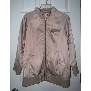 Vintage Members Only Bomber Satin Jacket Blush Pink Zip Up Jacket Sz L Large - Picture 1 of 12