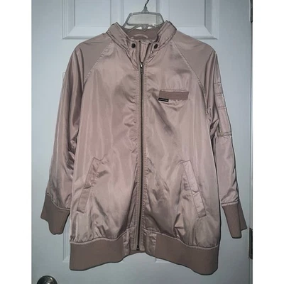 Vintage Members Only Bomber Satin Jacket Blush Pink Zip Up Jacket Sz L Large - Image 1 of 4