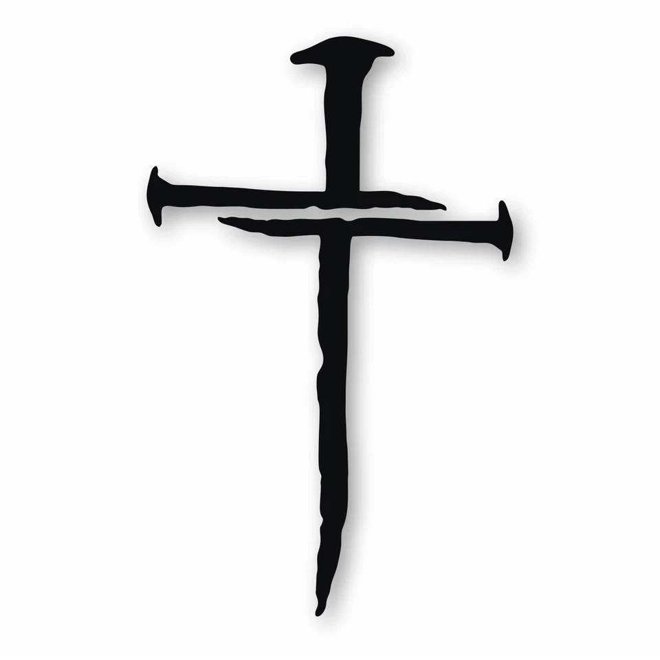 Nail Cross Jesus Christ Christian - 乙烯基贴花贴纸 - 选择尺寸和颜色 — 第 1/1 张图片