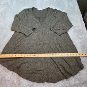 Suéter Sobre Verde Mujer 1X Marrón Verde Cuello Hecho en EE. UU. Manga 3/4 Súper Suave - Imagen 1 de 4