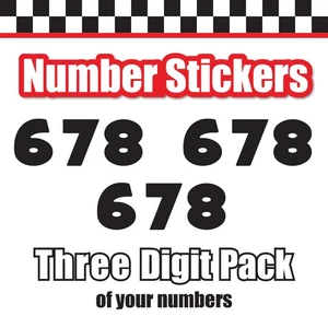 3 pcs Vinyl Custom Number Stickers 3 Digit 3"-16" Height White Yellow Tan 1127S - Picture 1 of 8