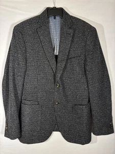 JKT New York Blazer unstrukturiert 42R schwarz/blau Micro Hahnentritt Wollmischung - Bild 1 von 10