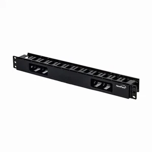 Horizontal Rack Mount 19-Inch Cable Management Raceway 1U 2-Inches deep Black - Picture 1 of 4