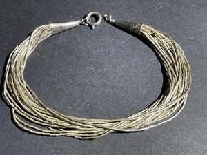 Pulsera nativa americana vintage de plata líquida de 6,5" sello de ley - Imagen 1 de 5