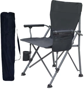 Folding Camping Deluxe Chair Heavy Duty Padded Cup Holder High Back 135 Kg - Picture 1 of 18