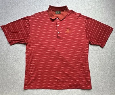 Camisa polo masculina vintage Bobby Jones adulto extra grande vermelha Ritz Carlton Itália - Imagem 1 de 4