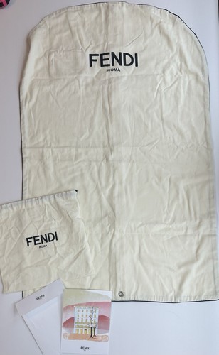 Lusso FENDI coulisse sacchetto antipolvere FENDI borsa indumenti con cerniera x abiti avorio