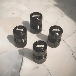 Universal BLACK Aluminum Truck SUV Car Logo Tire Air Valve Stem Cap Covers - Picture 1 of 4