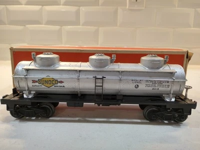 POSTWAR LIONEL 6415 SUNOCO THREE DOME TANK CAR, 1953-55 WITH OB, EX - Image 1 of 4