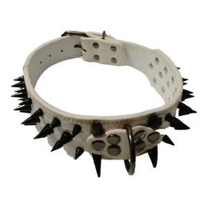 2" Wide Spiked Studded Leather Dog Collar for Medium Large Dogs Pit Bull Mastiff - Picture 1 of 2