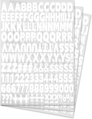 White Iron-On Heat Transfer Letters & Numbers, 504 Pieces for DIY Crafts - Image 1 of 4