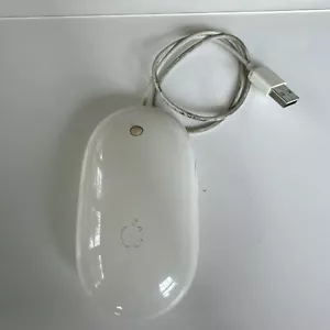 Apple USB Wired White Optical Mighty Mouse w/ 2 Side Buttons MB112LL/B A1152 - Picture 1 of 3