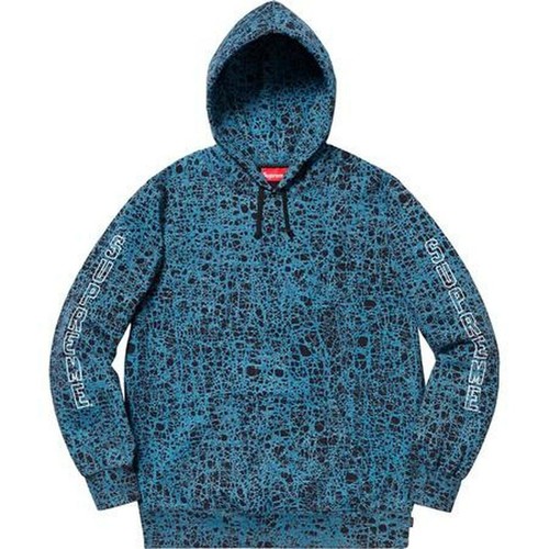 Supreme Felpa con Cappuccio Blu Marmo Uomo Taglia S TAGLIA RARA
