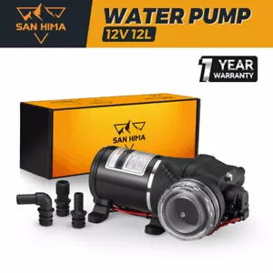 San Hima 12V Water Pump 12L/min Pressure Self Priming Camping Caravan Boat - Picture 1 of 11