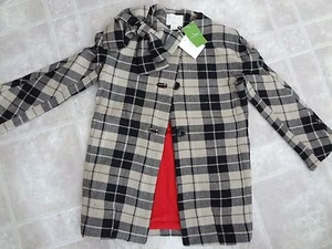 Kate Spade New York Plaid Dorothy Wool Coat, Youth (M 10) New-Free Shipping - Picture 1 of 12