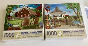 Bits and Pieces 1000 Piece Jigsaw Puzzles - Country Veranda Nature- 2 New Sealed - Picture 1 of 11